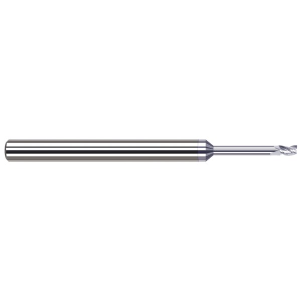 End Mill for Aluminum Alloys - Square, 0.0150" (1/64), Neck Dia.: 0.0142"